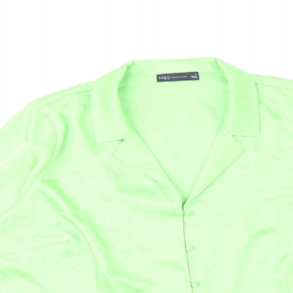 Womens UK Size 18 Marks and Spencer Green Basic Button-Up