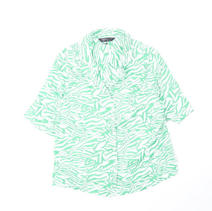 Womens UK Size 6 Marks and Spencer Green Basic Button-Up