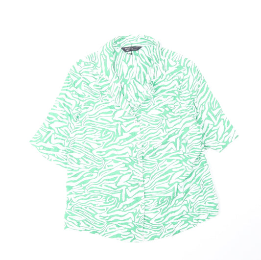 Womens UK Size 6 Marks and Spencer Green Basic Button-Up
