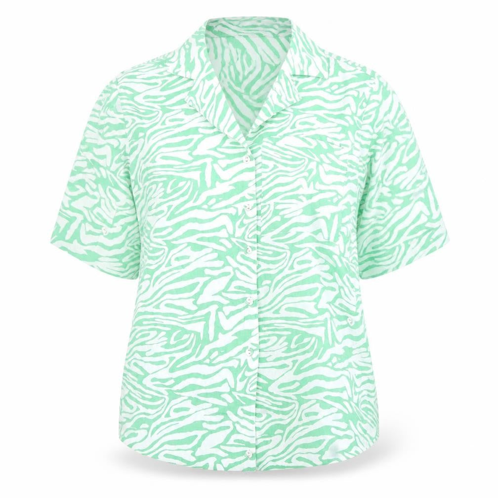 Womens UK Size 6 Marks and Spencer Green Basic Button-Up