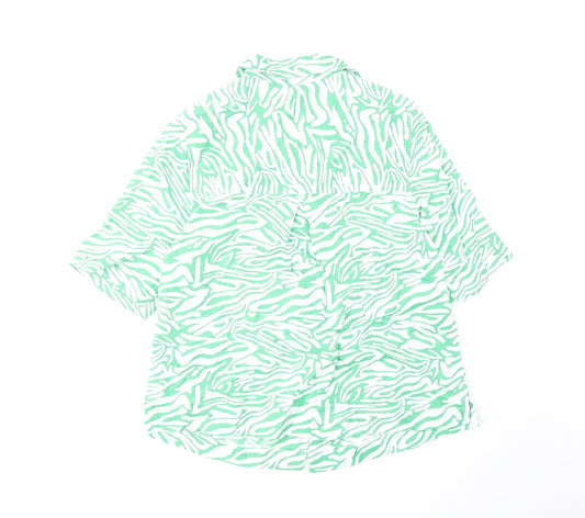 Womens UK Size 6 Marks and Spencer Green Basic Button-Up