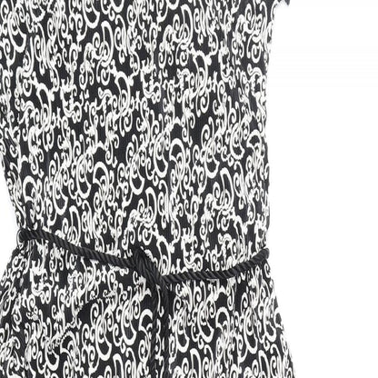 Dressbarn Womens Black Geometric Polyester Pencil Dress Size 8 Off the Shoulder Pullover