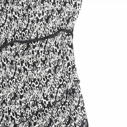 Dressbarn Womens Black Geometric Polyester Pencil Dress Size 8 Off the Shoulder Pullover
