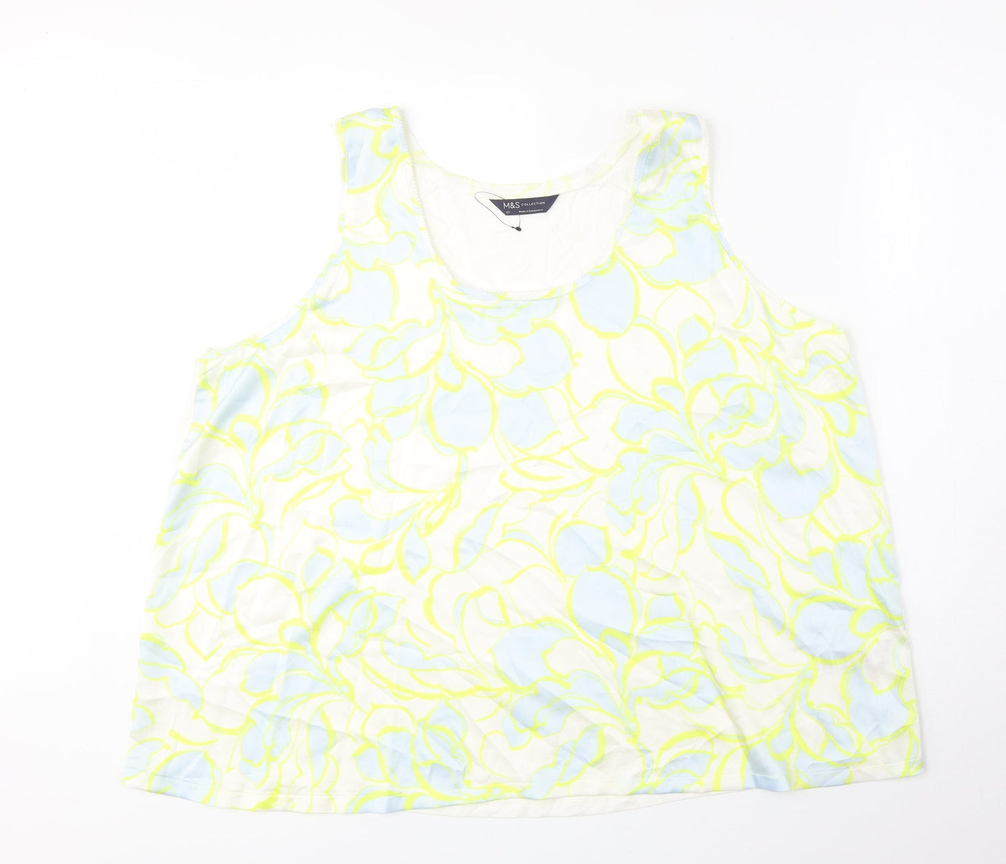 Womens UK Size 22 Marks and Spencer Yellow Basic Tank