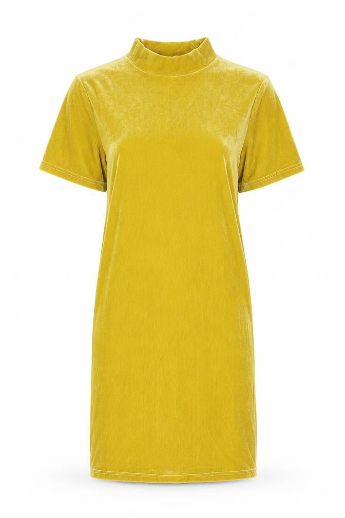 Joy Womens Green Polyester T-Shirt Dress Size 10 Mock Neck Pullover