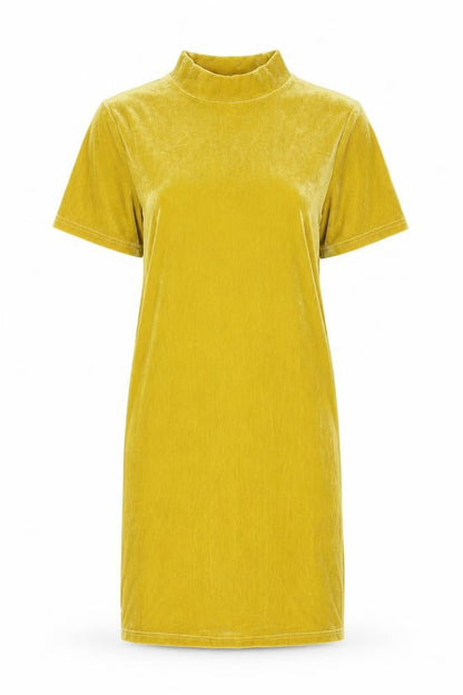 Joy Womens Green Polyester T-Shirt Dress Size 10 Mock Neck Pullover