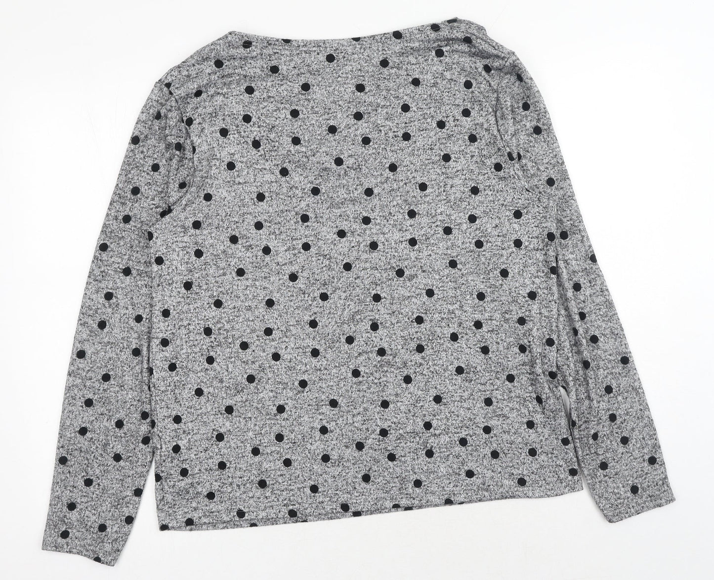 Dorothy Perkins Womens Grey Cowl Neck Polka Dot Polyester Pullover Jumper Size 16