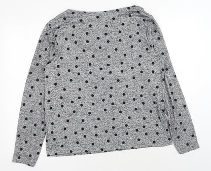 Dorothy Perkins Womens Grey Cowl Neck Polka Dot Polyester Pullover Jumper Size 16