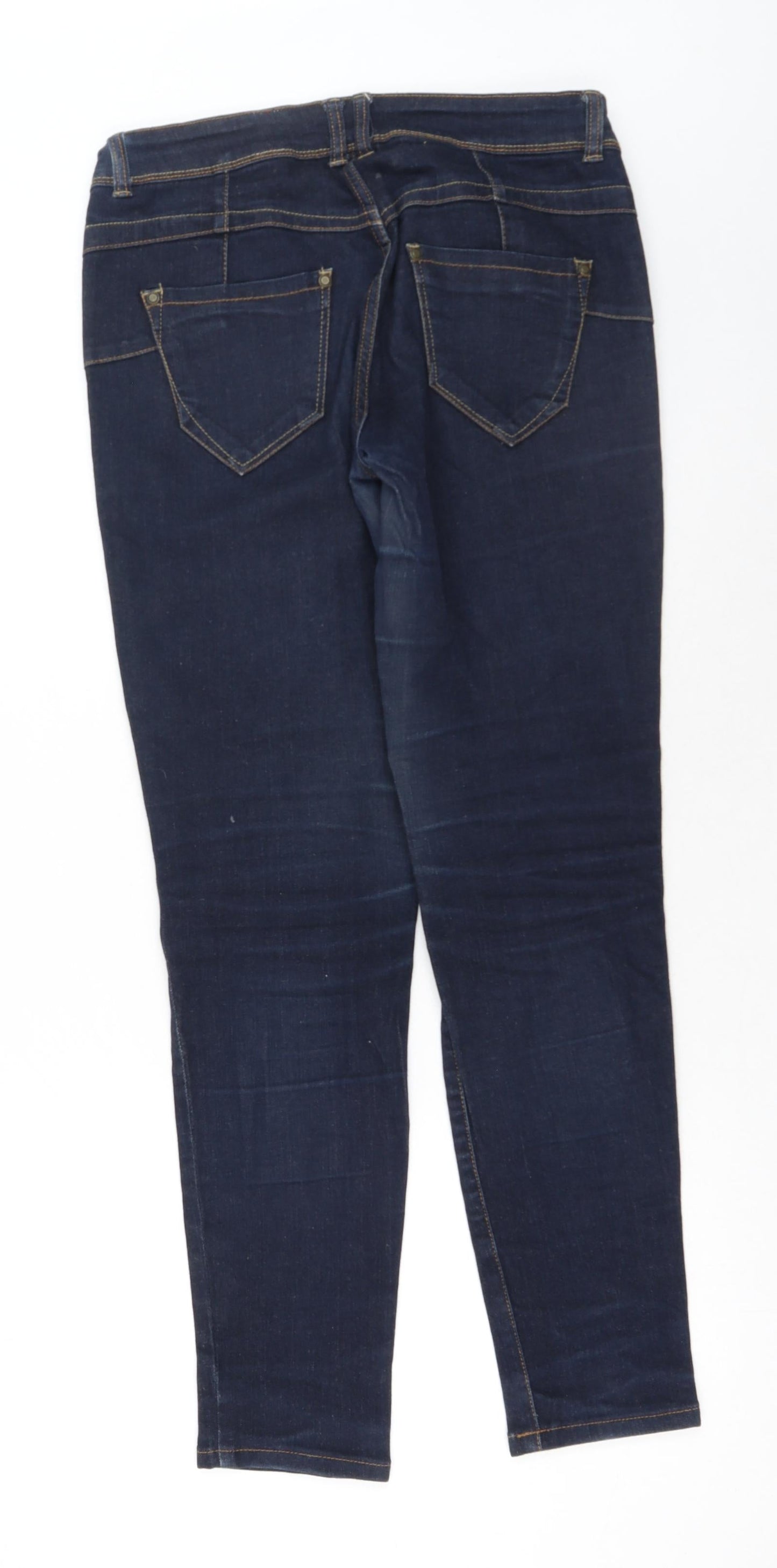 YesYes Womens Blue Cotton Skinny Jeans Size 12 Regular Button