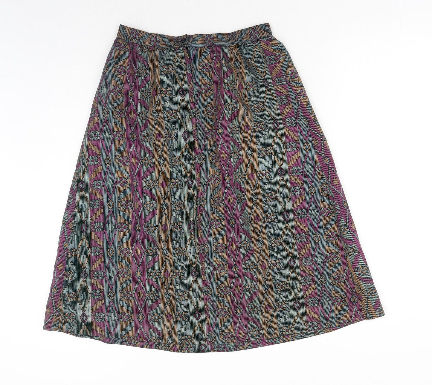 Hyphen Womens Multicoloured Geometric Acrylic Straight & Pencil Skirt Size 14 Zip