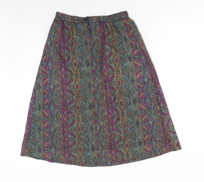 Hyphen Womens Multicoloured Geometric Acrylic Straight & Pencil Skirt Size 14 Zip