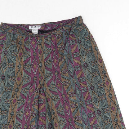 Hyphen Womens Multicoloured Geometric Acrylic Straight & Pencil Skirt Size 14 Zip