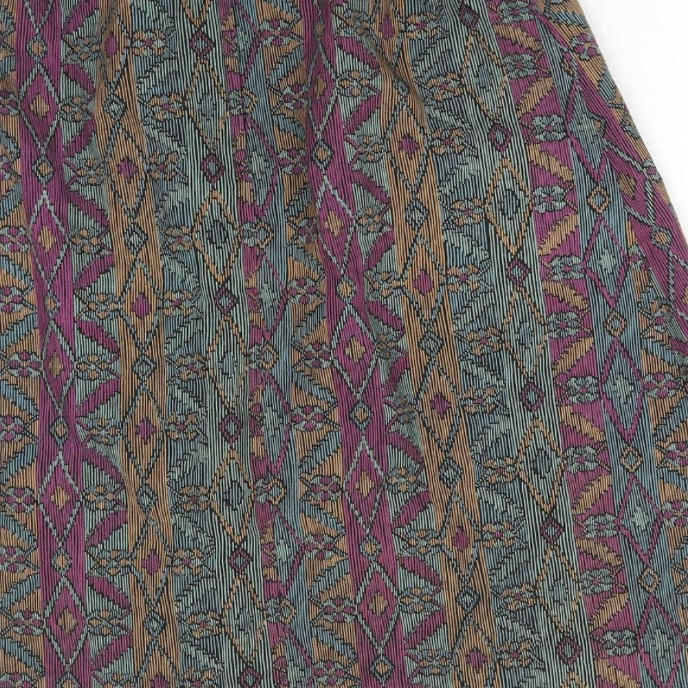 Hyphen Womens Multicoloured Geometric Acrylic Straight & Pencil Skirt Size 14 Zip