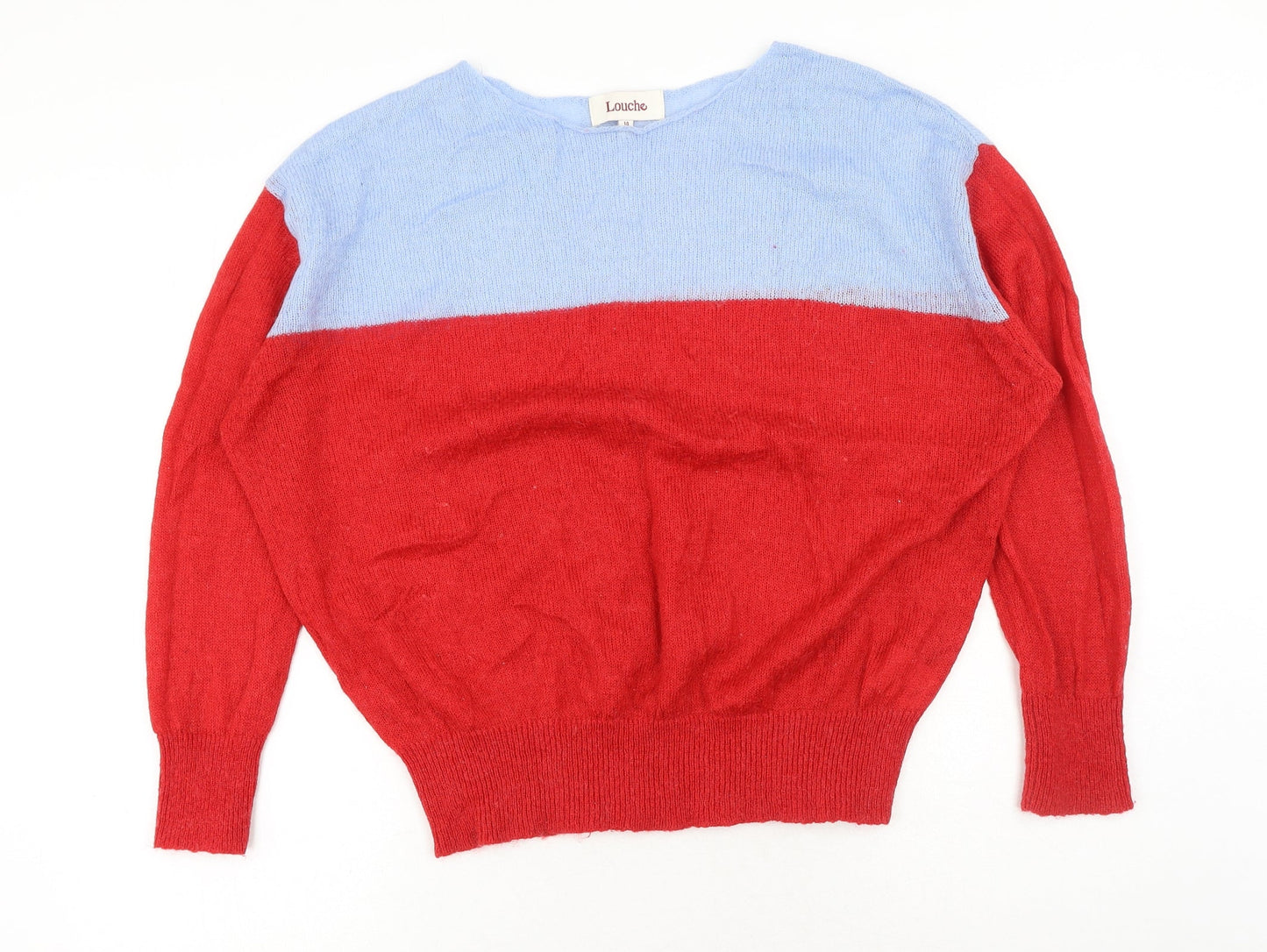 Womens UK Size L Louche Red Pullover Jumper