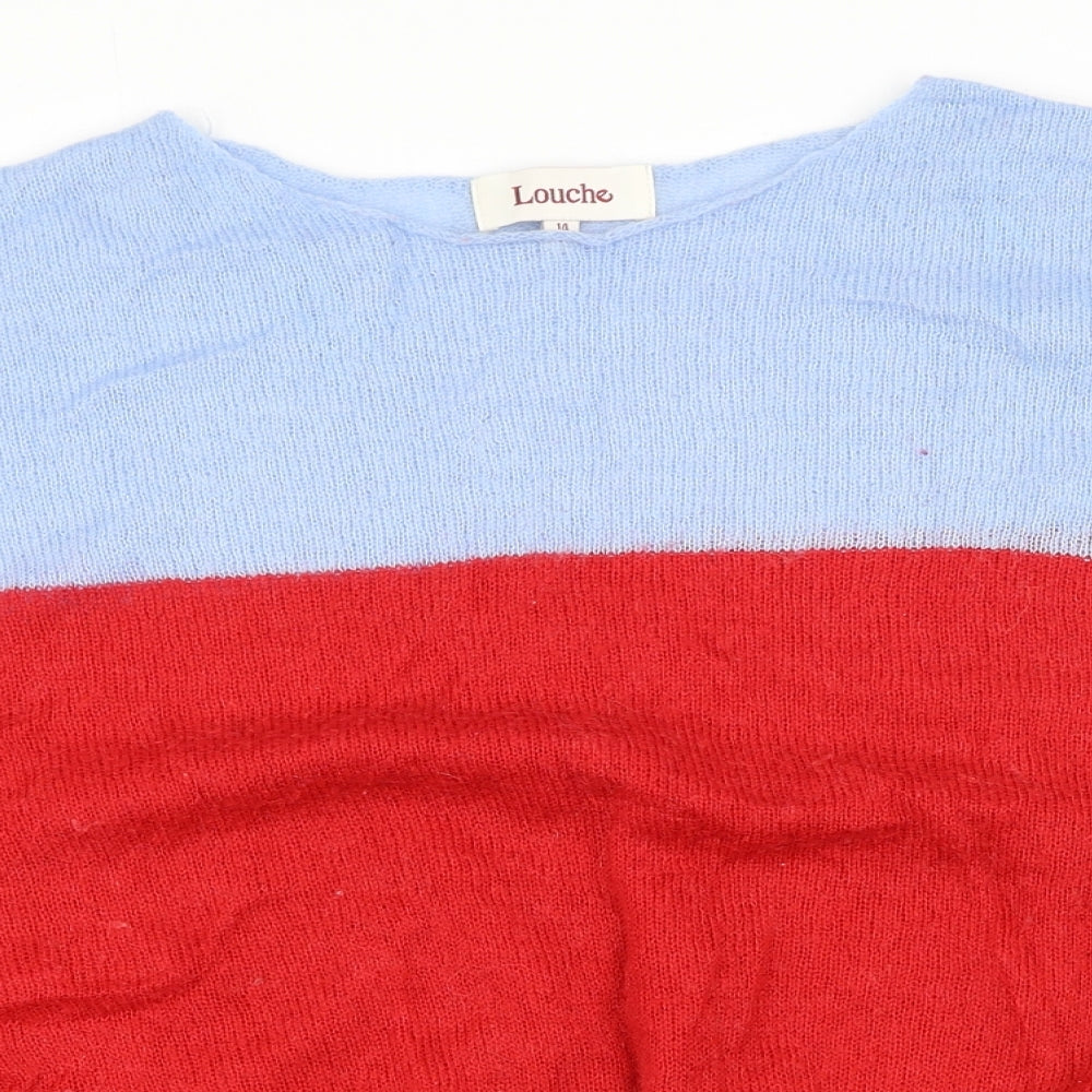 Womens UK Size L Louche Red Pullover Jumper