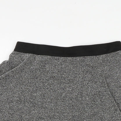 H&M Womens Grey Polyester Skater Skirt Size XS Zip