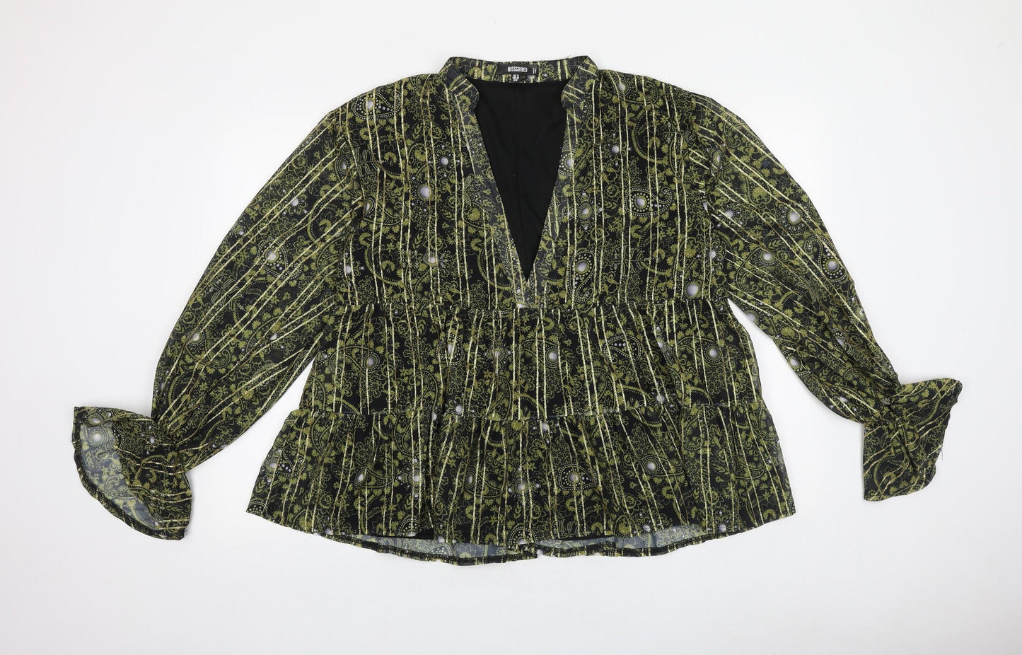Womens UK Size 12 Missguided Gold Basic Blouse