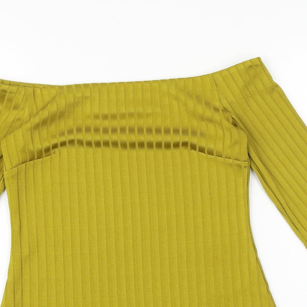 Womens UK Size 6 NEXT Gold Basic Blouse