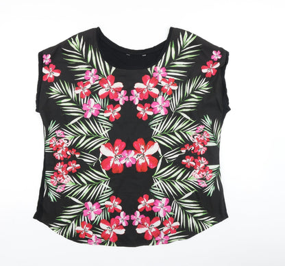 Womens UK Size 16 Peacocks Black Basic Blouse