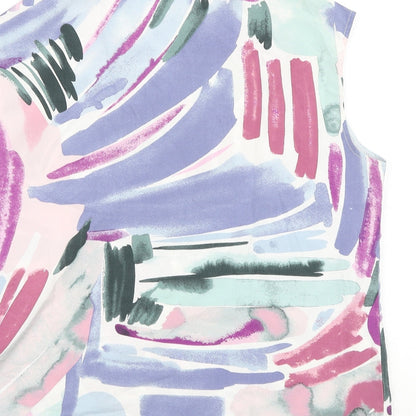 SheIn Womens Multicoloured Geometric Polyester Basic Blouse Size L V-Neck