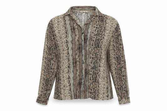Womens UK Size 8 Pull&Bear Brown Basic Button-Up