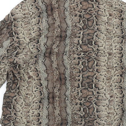 Womens UK Size 8 Pull&Bear Brown Basic Button-Up