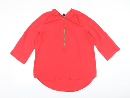 Primark Womens Purple Polyester Basic Blouse Size 14 V-Neck