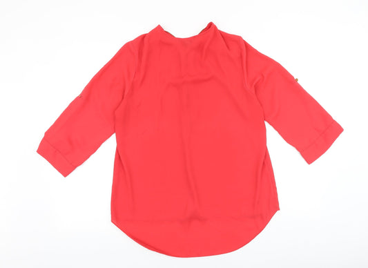 Primark Womens Purple Polyester Basic Blouse Size 14 V-Neck