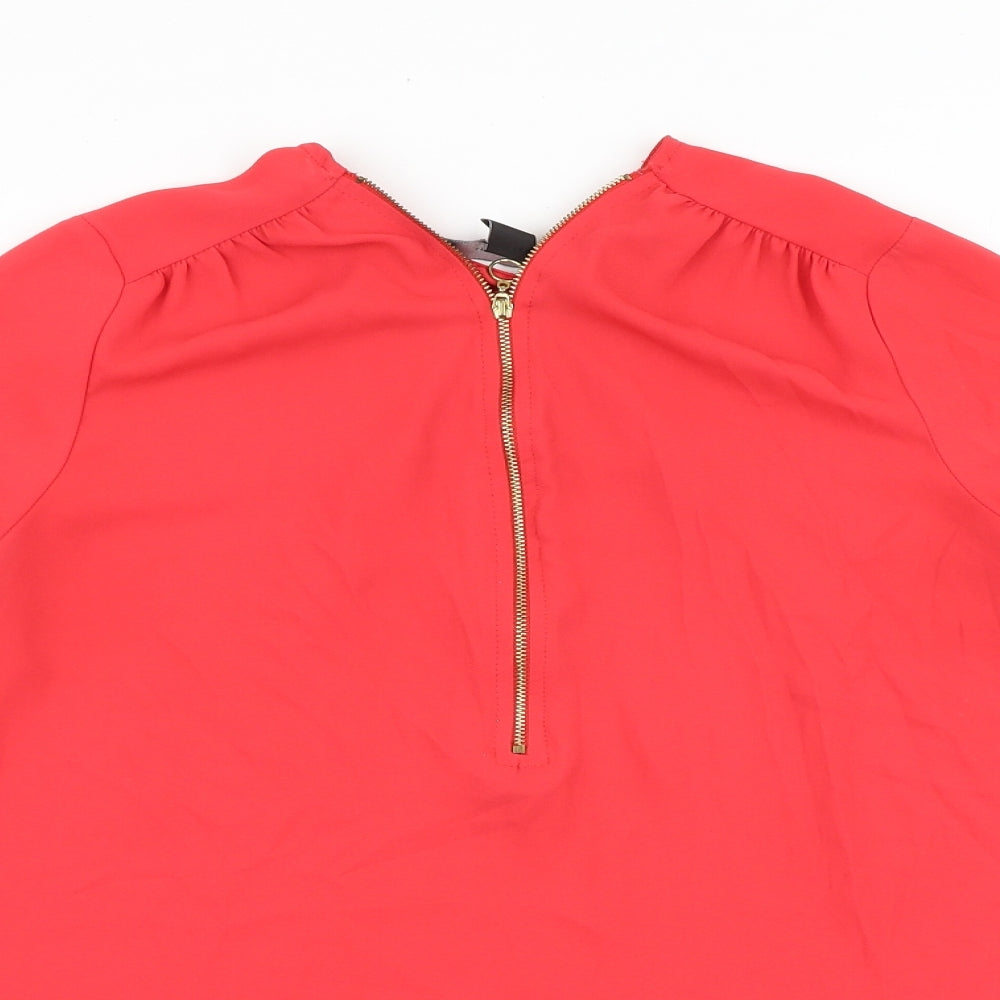 Primark Womens Purple Polyester Basic Blouse Size 14 V-Neck