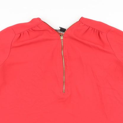 Primark Womens Purple Polyester Basic Blouse Size 14 V-Neck