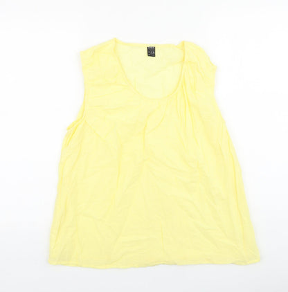 SheIn Womens Yellow 100% Cotton Basic Tank Size L Scoop Neck