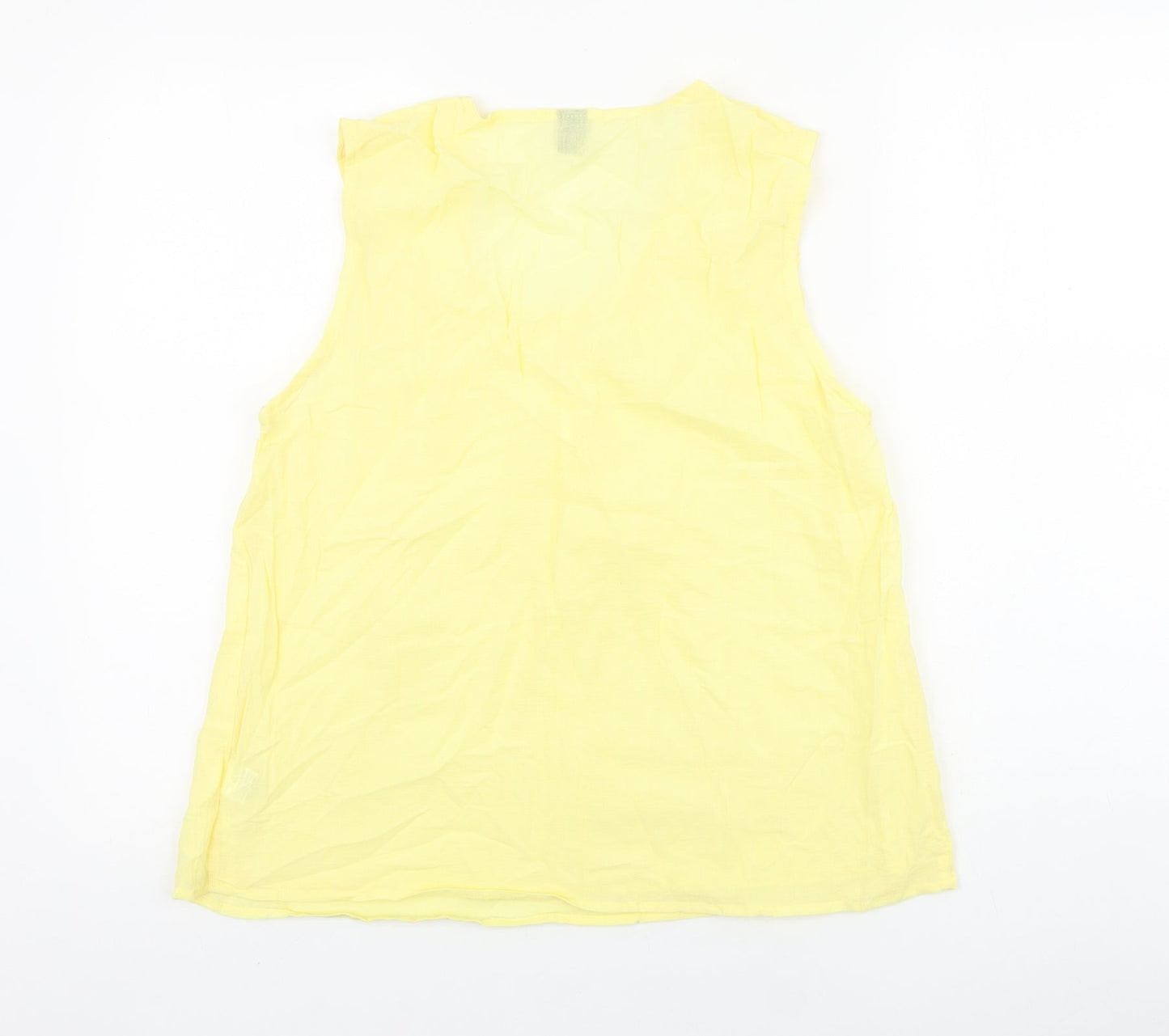 SheIn Womens Yellow 100% Cotton Basic Tank Size L Scoop Neck