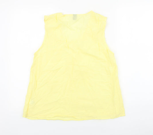 SheIn Womens Yellow 100% Cotton Basic Tank Size L Scoop Neck