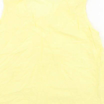 SheIn Womens Yellow 100% Cotton Basic Tank Size L Scoop Neck