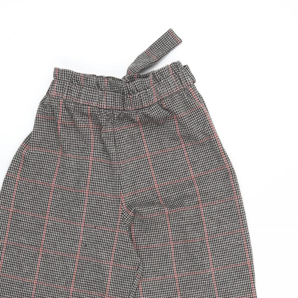 TU Girls Black Plaid Viscose Jogger Trousers Size 9 Months Regular Tie - Wide Leg
