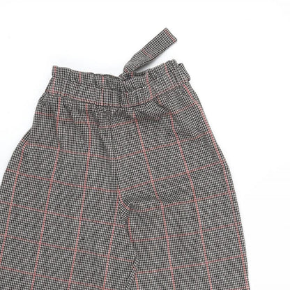 TU Girls Black Plaid Viscose Jogger Trousers Size 9 Months Regular Tie - Wide Leg