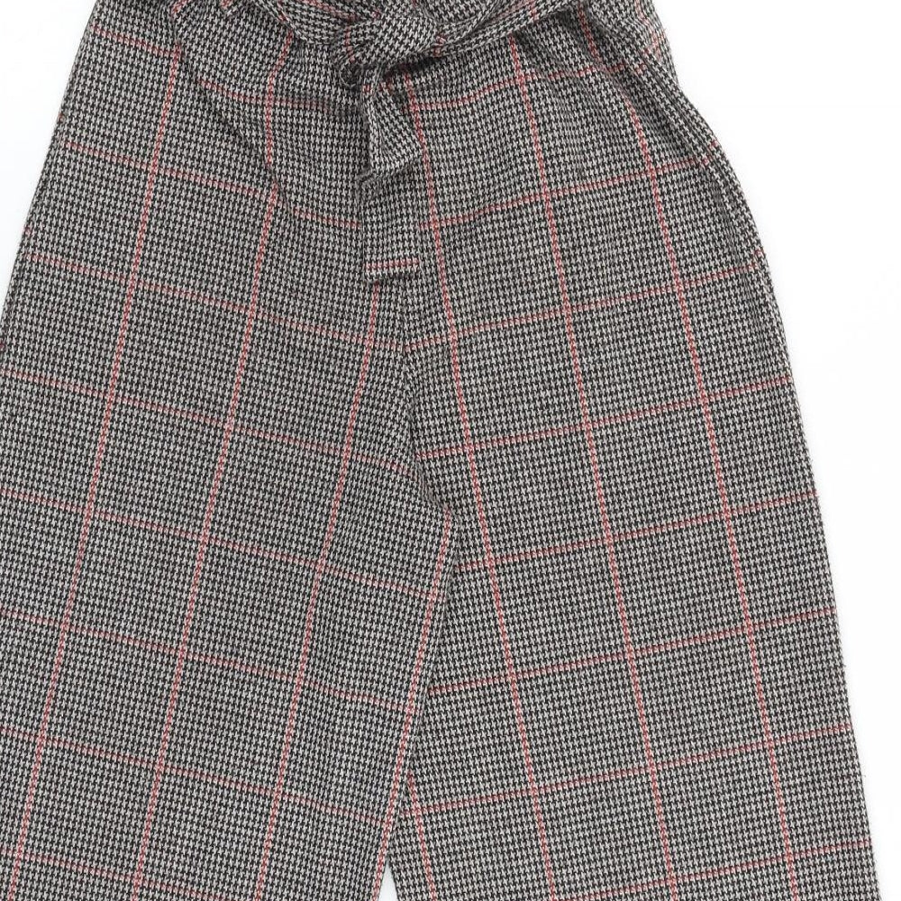 TU Girls Black Plaid Viscose Jogger Trousers Size 9 Months Regular Tie - Wide Leg