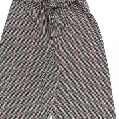 TU Girls Black Plaid Viscose Jogger Trousers Size 9 Months Regular Tie - Wide Leg