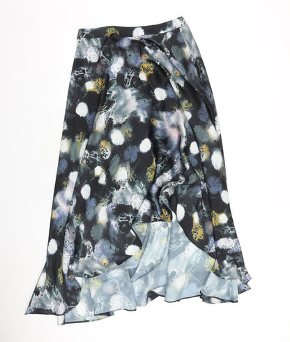 ASOS Womens Blue Geometric Polyester Swing Skirt Size 10 Zip