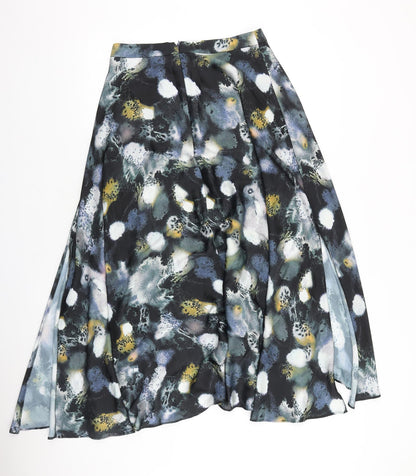 ASOS Womens Blue Geometric Polyester Swing Skirt Size 10 Zip