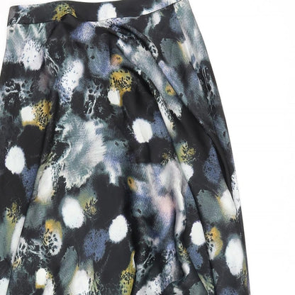 ASOS Womens Blue Geometric Polyester Swing Skirt Size 10 Zip