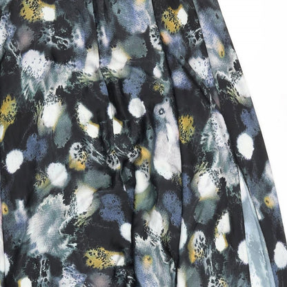 ASOS Womens Blue Geometric Polyester Swing Skirt Size 10 Zip