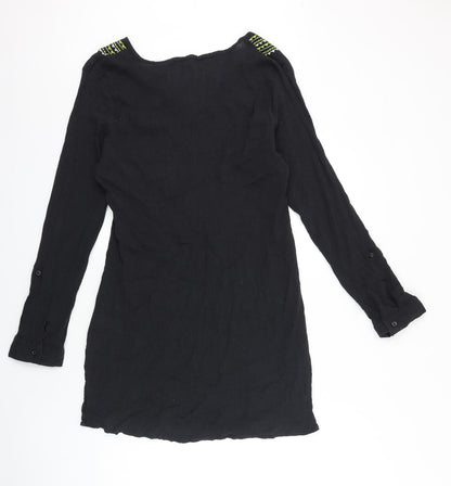 Womens UK Size XL BHS Black Tunic Blouse