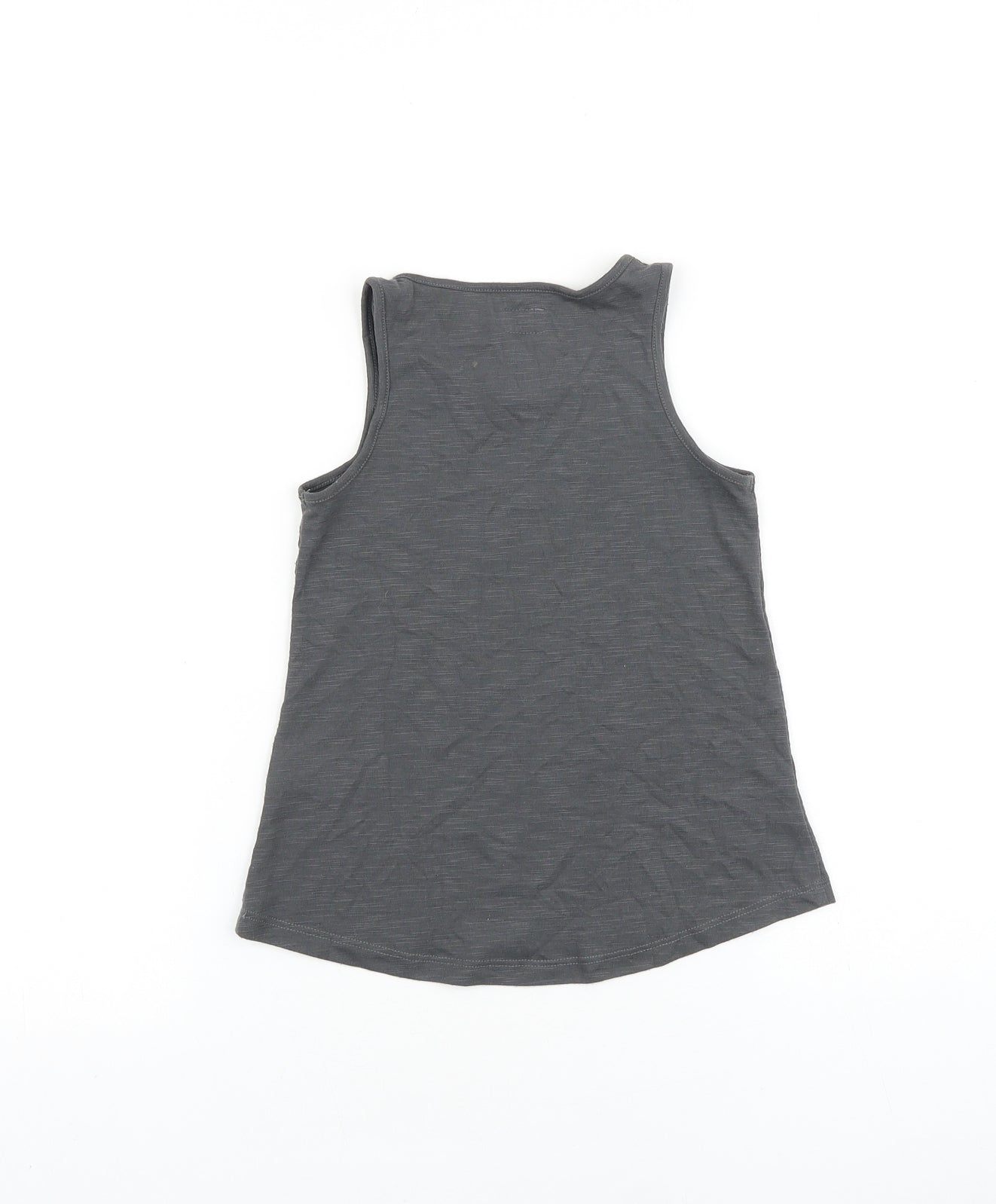 F&F Girls Grey 100% Cotton Basic Tank Size 6-7 Years Scoop Neck Pullover
