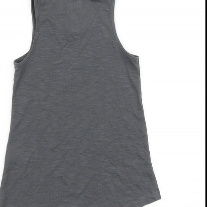 F&F Girls Grey 100% Cotton Basic Tank Size 6-7 Years Scoop Neck Pullover