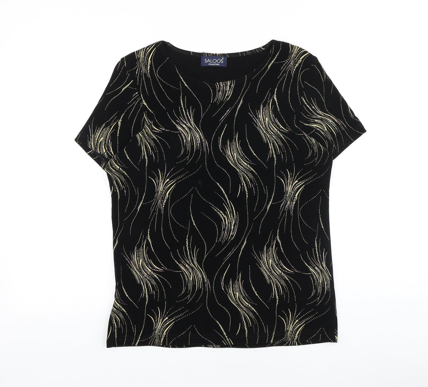 Womens UK Size S Saloos Black Basic T-Shirt