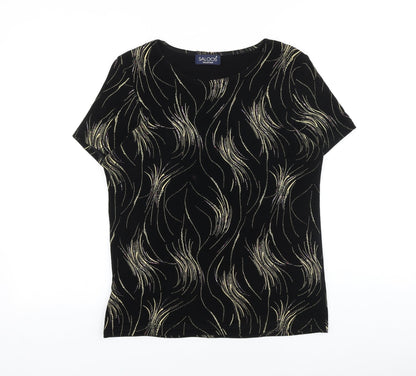 Womens UK Size S Saloos Black Basic T-Shirt