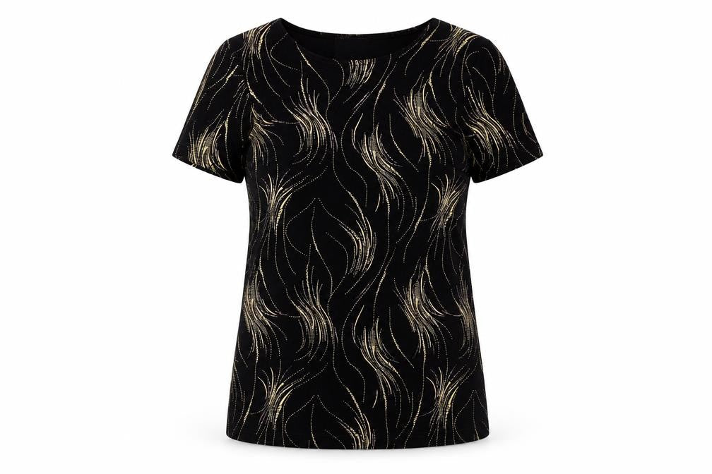 Womens UK Size S Saloos Black Basic T-Shirt