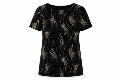 Womens UK Size S Saloos Black Basic T-Shirt