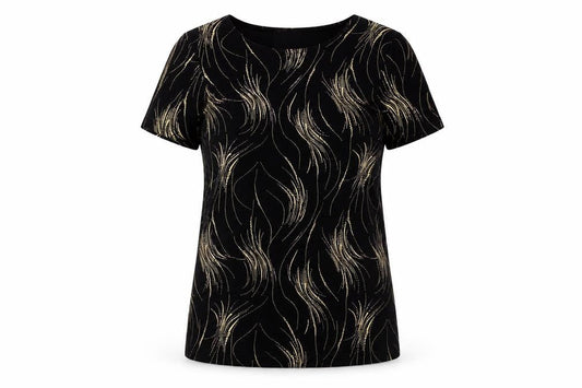 Womens UK Size S Saloos Black Basic T-Shirt